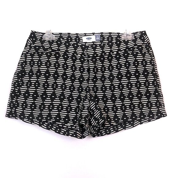 OLD NAVY Jacquard Shorts Diamond Geo Geometric Black Cream Ivory Aztec Tribal 2 - Picture 2 of 6